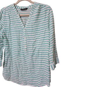 MILADYS Green & White Striped Shirt - 12/36